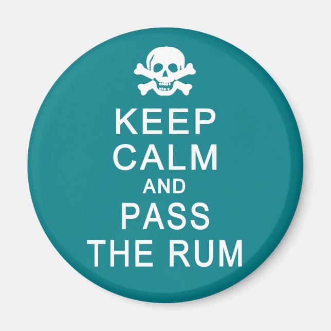 Aimant Restez Calme et passez l'aimant rhum (Devant)
