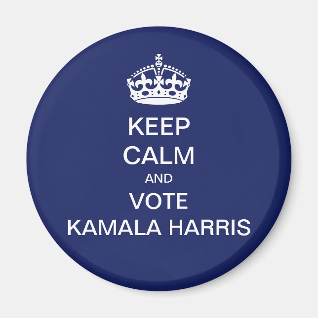 Aimant Restez calme et votez Kamala Harris (Devant)