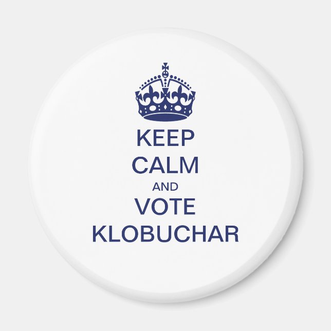 Aimant Restez calme et votez Klobuchar (Devant)