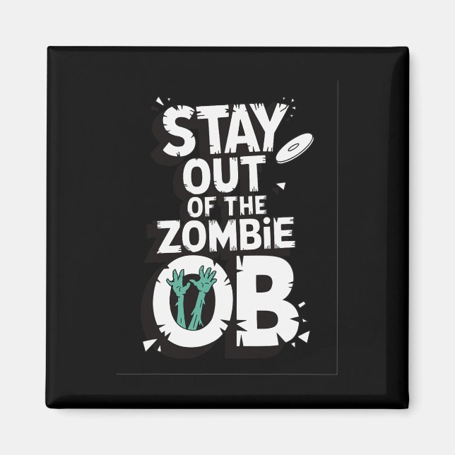Aimant Restez en dehors du disque zombie Ob drôle de golf (Devant)