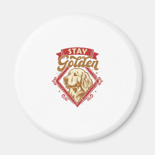 Aimant Restez Golden Retriever Chien Diamant Rouge_1