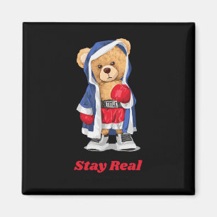 Aimant Restez Véritable Cool Boxing Ours Illustration Gra