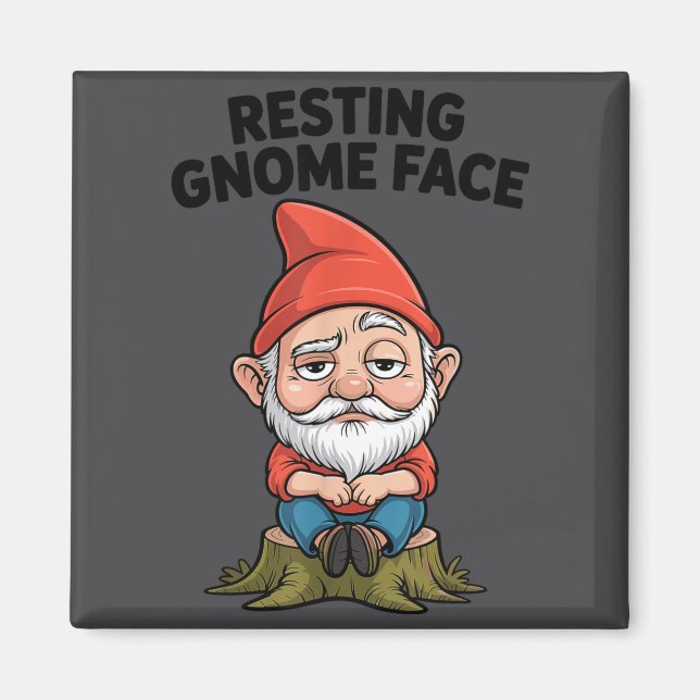 Aimant Resting Gnome Face Cute Funny Christmas Kawaii Car (Devant)