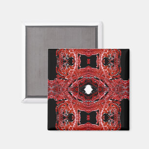 Aimant Résumé abstrait rouge acrylique fluide Art labyrin