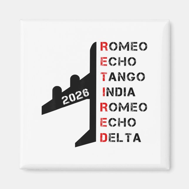 Aimant Retired Lot 2026 Phonetic Alphabet Retirement Gift (Devant)
