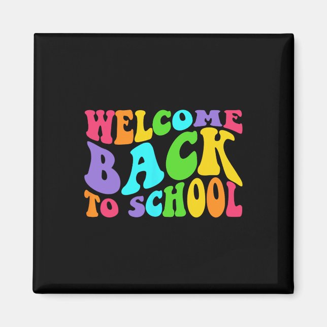 Aimant Retour À L'École 1Er Jour Élèves Enseignant (Devant)