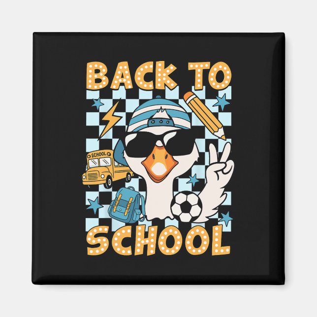 Aimant Retour à l'école drôle Silly Goose Premier jour d' (Devant)