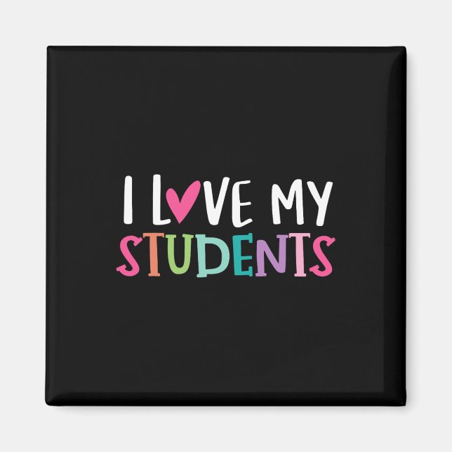 Aimant Retour À L'École J'Aime Mes Élèves Enseignants Fem (Devant)