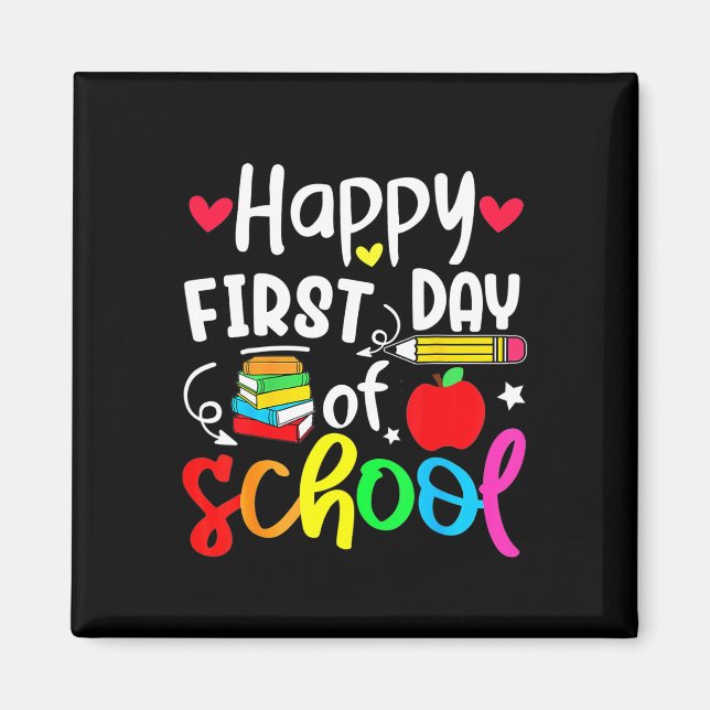 Aimant Retour À L'École Joyeux Premier Jour De L'Étudiant (Devant)