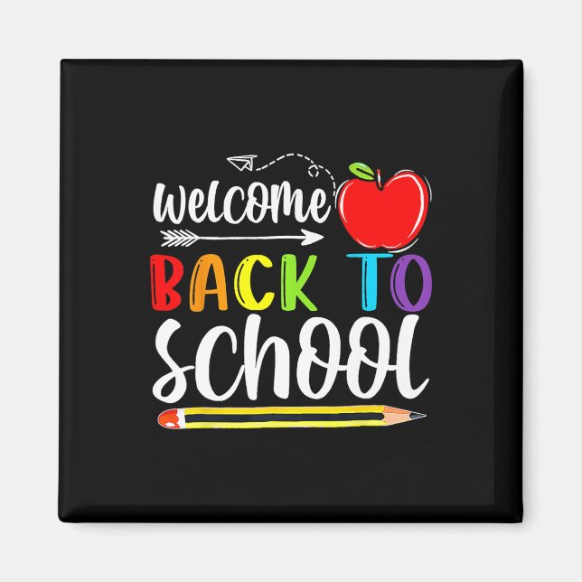 Aimant Retour À L'École Premier Jour De L'École Enseignan (Devant)