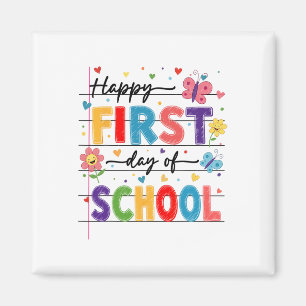 Aimant Retour à l'école Premier jour d'école heureux garç