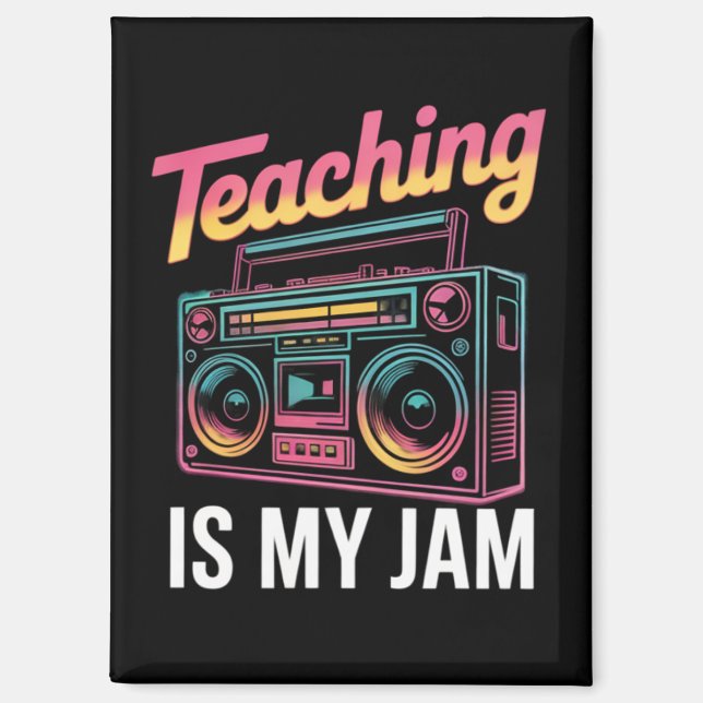 Aimant Retour à l'école Rétro Enseigner est mon truc 80s  (Recto)