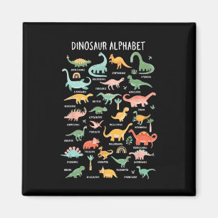 Aimant Retour À L'École Types De Dinosaures Alphabet Iden