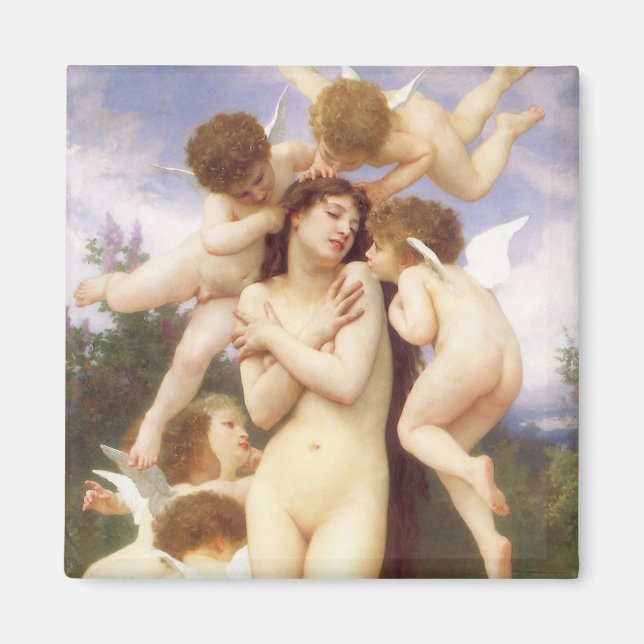 Aimant Retour du printemps (Le Printemps) par Bouguereau (Devant)