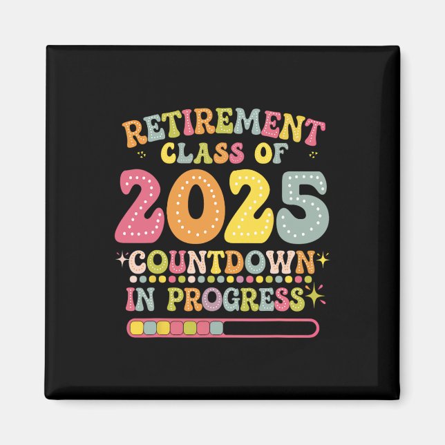 Aimant Retraite Groovy Cl de 2025 Prof Countdown Loa (Devant)