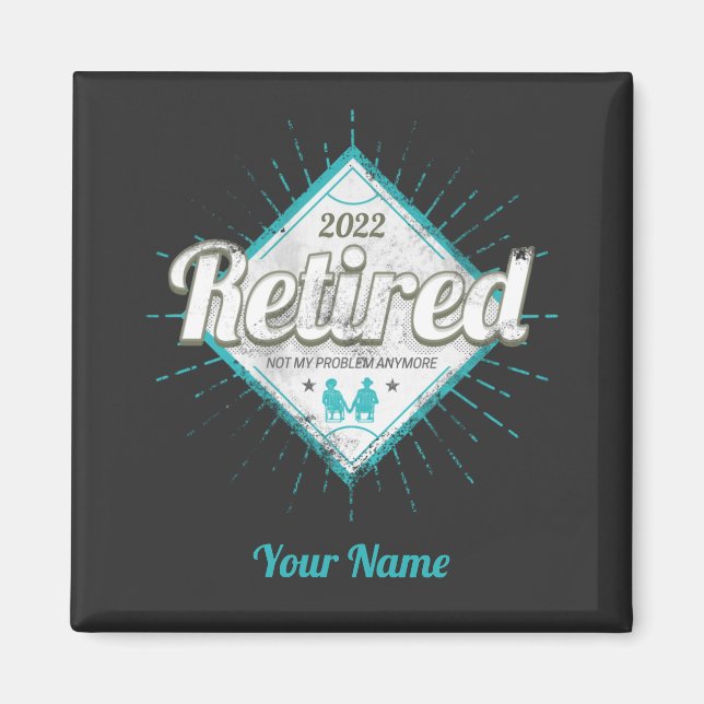 Aimant Retraité Pas Mon Problème Plus Retraité Vintage (Devant)