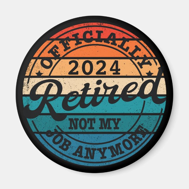 Aimant Retraite personnalisée officiellement à la retrait (Devant)