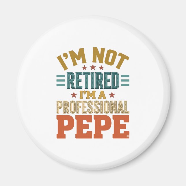 Aimant Retraite Professionnelle Pepe Typographie Vintage  (Devant)