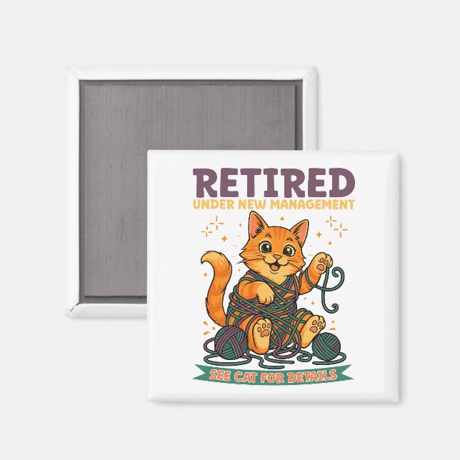 Aimant Retraité Sous Nouvelle Direction Voir Chat Pour Le (Recto/Verso)