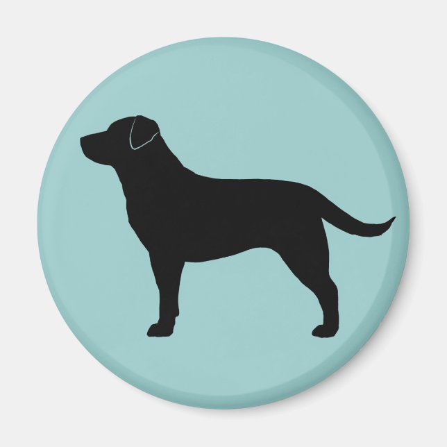 Aimant Retriever du Labrador (Noir) (Devant)