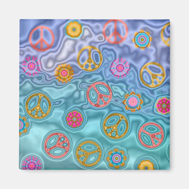 Aimant Retro 60s paisible Vagues d'océan Cadeaux (Devant)