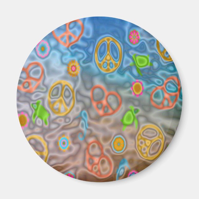 Aimant Retro 60s paisible Vêtements de vie océanique Cade (Devant)