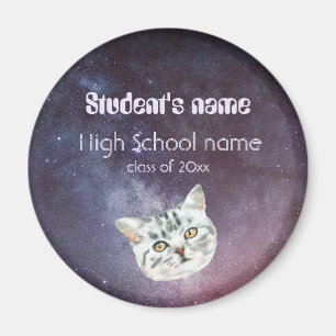 Aimant Retro 60s space galaxy graduation