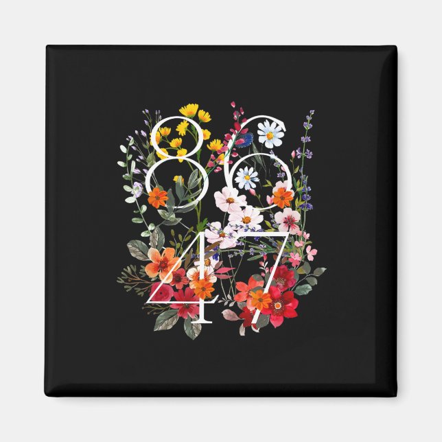 Aimant Retro 8647 Floral Anti Trump Liberal Political  (Devant)