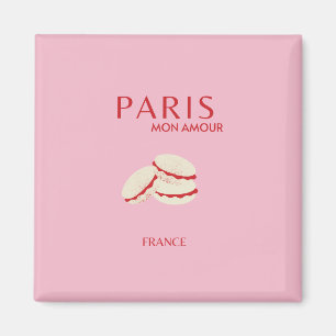 Aimant Retro Abstrait Pastel Paris Pink ans Pastel Travel