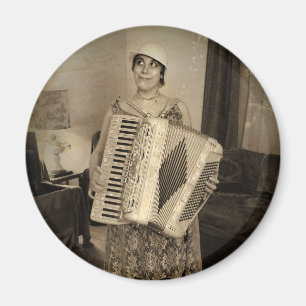 Aimant Retro Accordion Girl