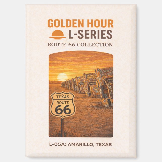 Aimant Rétro Amarillo Texas Route 66 Monument Historique  (Recto)