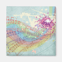 Retro Arc en ciel et notes musicales sur une textu