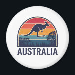 Aimant Retro Australian Sunset Animal sauter Kangaroo<br><div class="desc">Retro Australian Sunset Animal sautant Kangaroo aimant, </div>