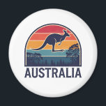 Aimant Retro Australian Sunset Animal sauter Kangaroo<br><div class="desc">Retro Australian Sunset Animal sautant Kangaroo aimant, </div>
