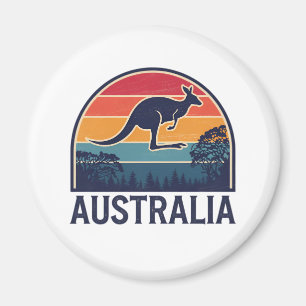 Aimant Retro Australian Sunset Animal sauter Kangaroo