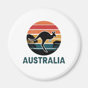 Aimant Retro Australian Sunset Animal sauter Kangaroo
