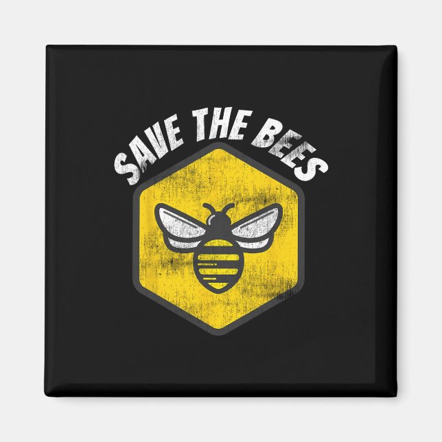 Aimant Retro Beekeeper Honeybee Sensibilisation Sauvez le (Devant)