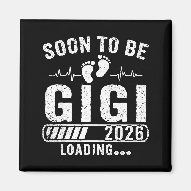 Aimant Rétro bientôt gigi 2026 chargement de grossesse (Devant)