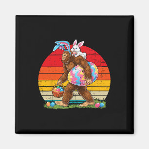 Aimant Retro Bigfoot Sasquatch Lapin Œufs de Pâques Homme