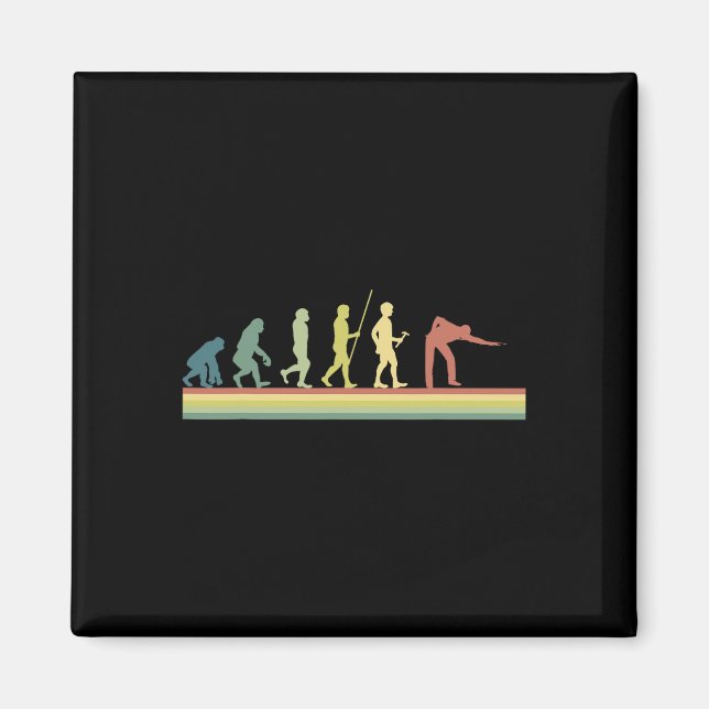 Aimant Retro Billiards Human Evolution Lover Pool Cadeau  (Devant)