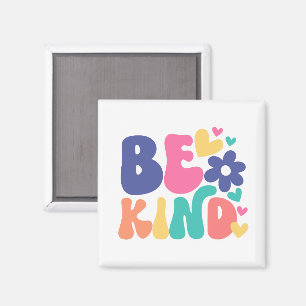 Aimant Rétro Boho Soyez Gentil – Fleur de Cœur Groovy Co