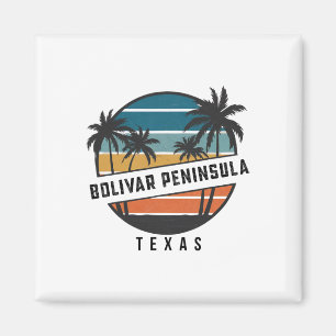 Aimant Rétro Bolivar Peninsula Texas Planche de Surf Surf