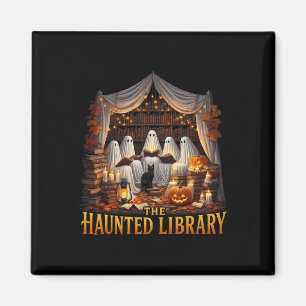Aimant Retro Bookish Witch Boo Ghost Haunted Bookstore Ha