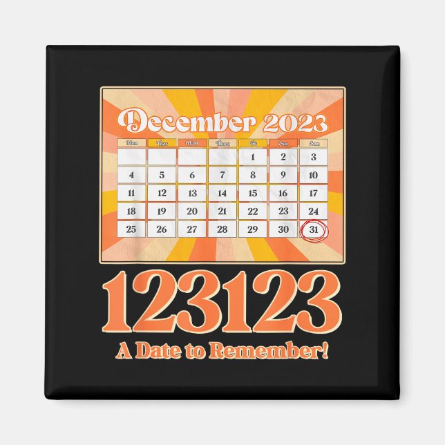 Aimant Retro Calendar_ Remember New Year's Eve 2023-24  (Devant)