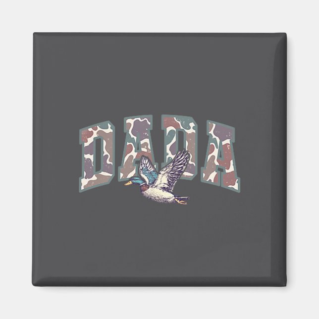 Aimant Retro Camo Duck Hunting Dada 1st Birthday Family M (Devant)