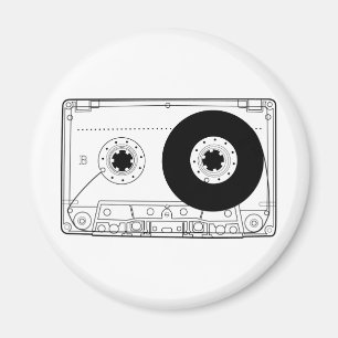 Aimant rétro cassette vintage graphique de T-shirt de