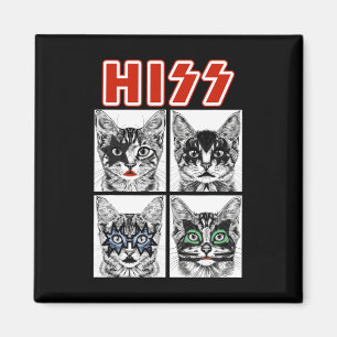 Aimant Retro Cat Rock Music Concert Band Men Kids Women F