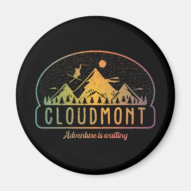 Aimant Retro Cloudmont Ski Adventure est en attente (Devant)