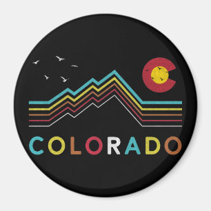 Aimant Retro Colorado Drapeau Rocky Mountain Souvenir