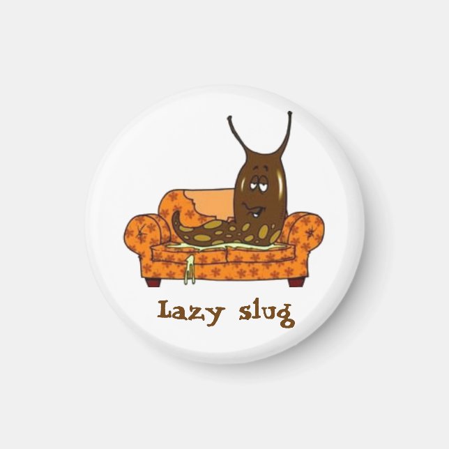 Aimant Retro Comic Toon Lazy Slug (Devant)